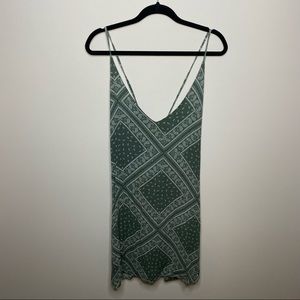 NWOT Green Bandana Pattern Spaghetti Strap Dress